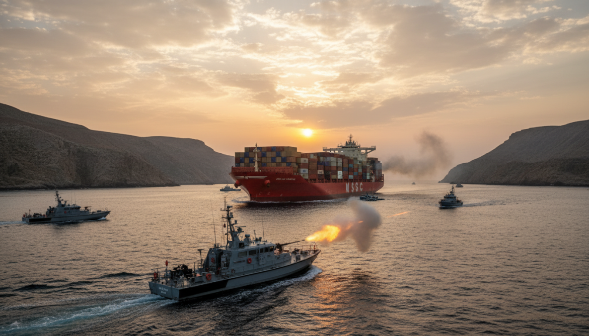 Iran's Revolutionary Guard Fires on Liberian-Flagged Container Ship in Strait of Hormuz