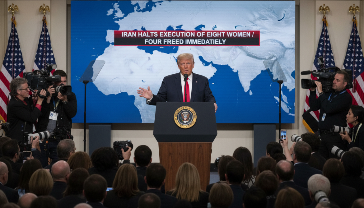 Trump announces Iran halts execution of eight women and frees four immediately