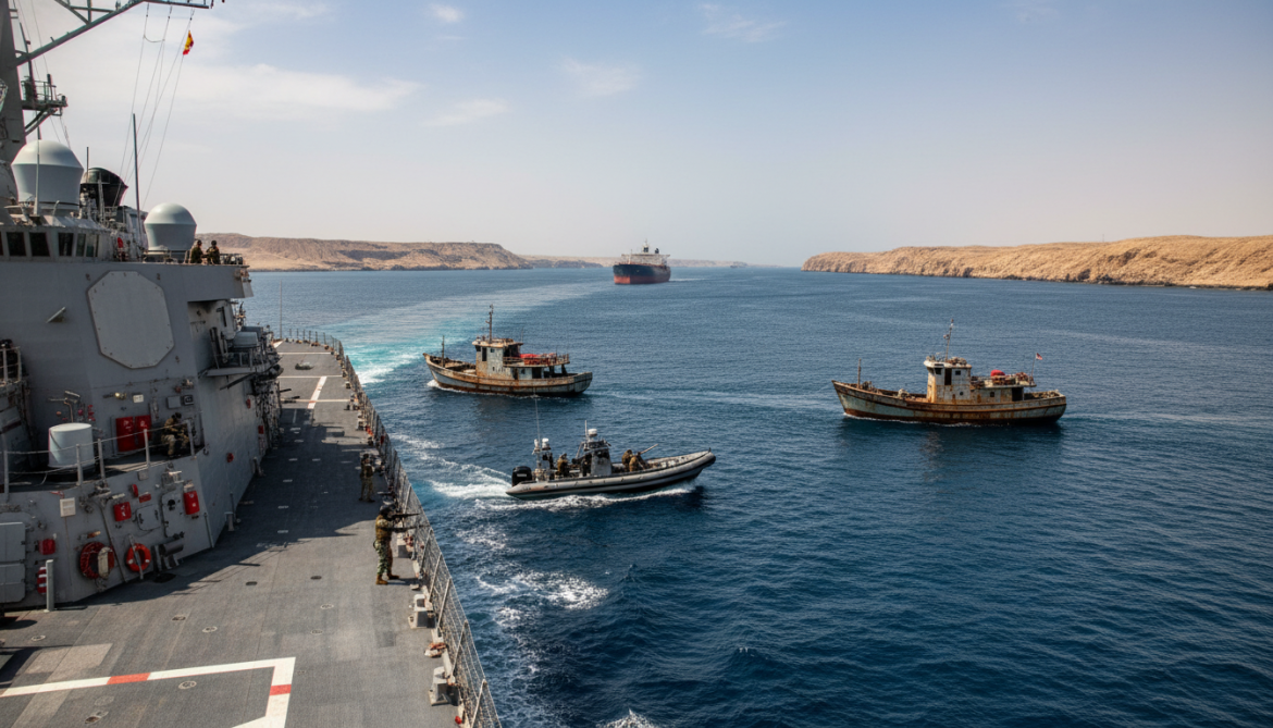 US Navy Blocks Iranian-Linked Vessels from Strait of Hormuz, Urges Transit