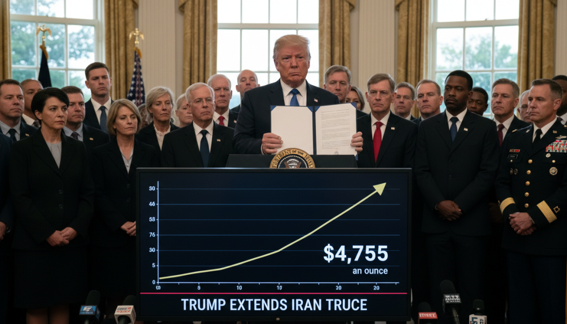 Gold prices climb to $4,755 an ounce after Trump extends Iran truce