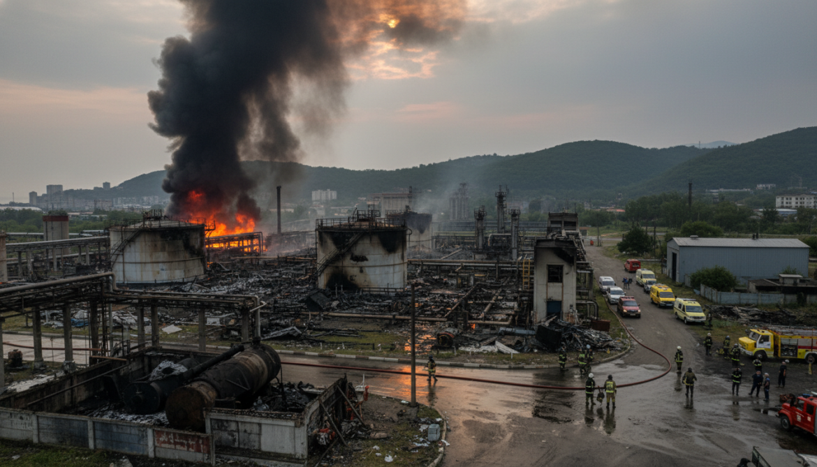 Tuapse oil refinery fire sparks toxic exposure fears after Ukrainian drone strike