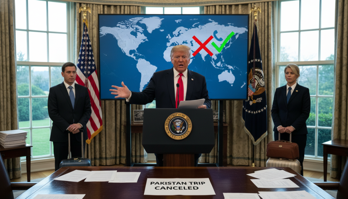 Trump orders envoys to cancel Pakistan trip, says Iran can call