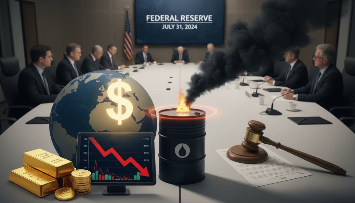 Gold declines as dollar strengthens, oil stokes inflation fears before Fed