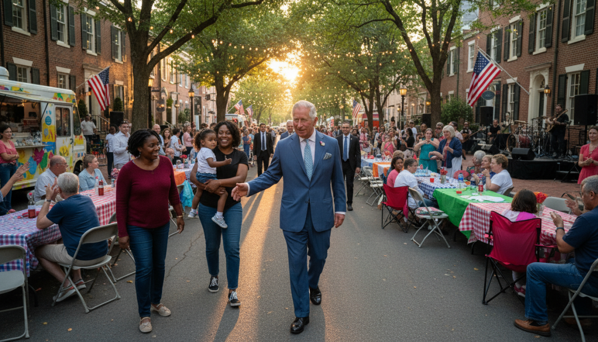King Charles III attends Virginia block party during US state visit
