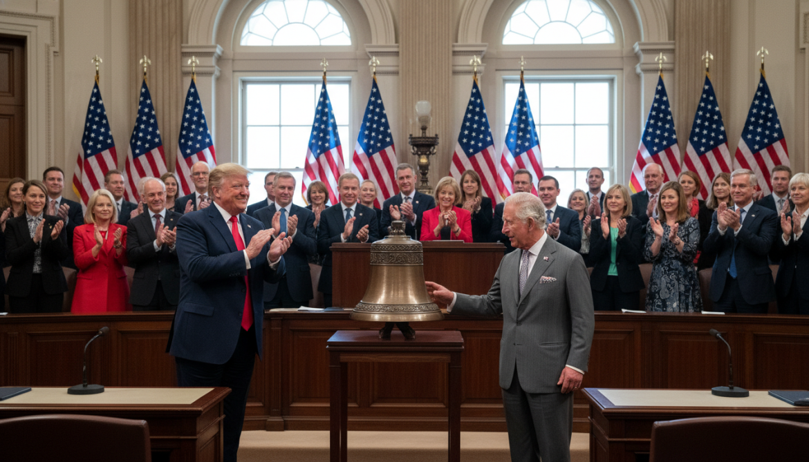 King Charles Praised by Trump After Address to Congress, Presents Submarine Bell