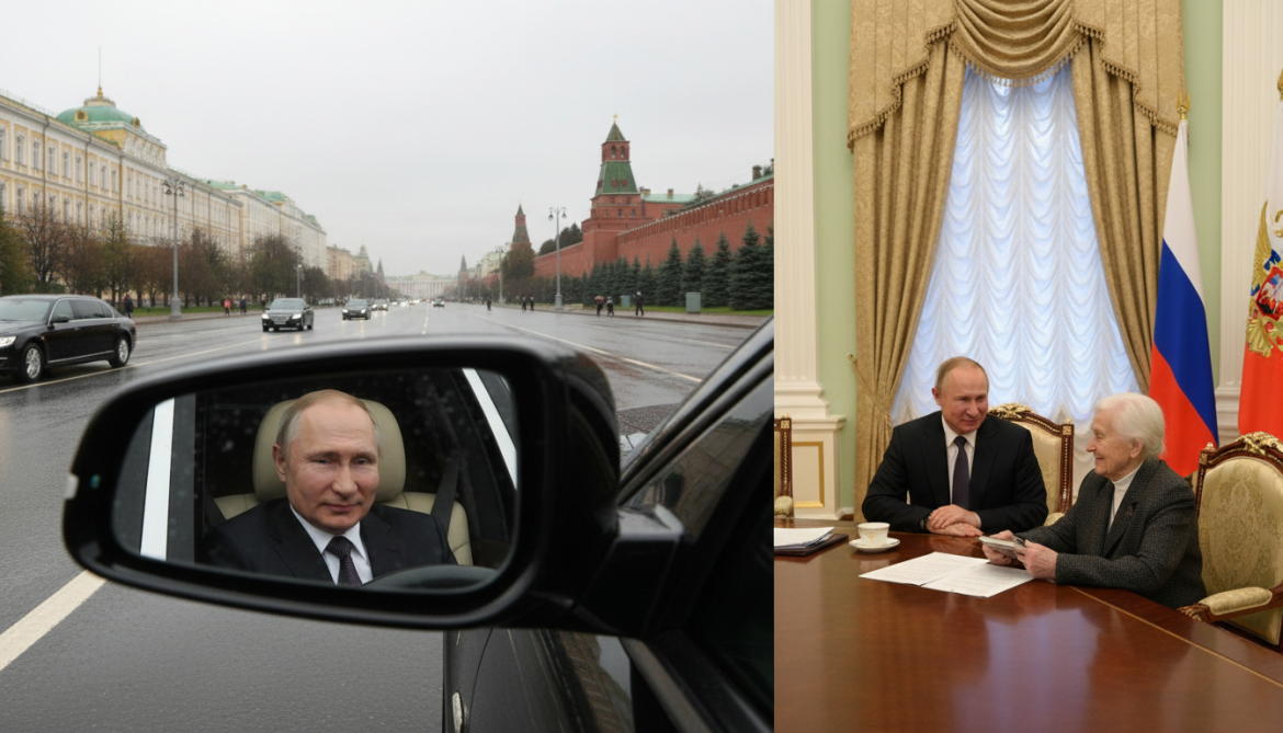 Putin Drives in Moscow and Meets Former Teacher in Kremlin Video