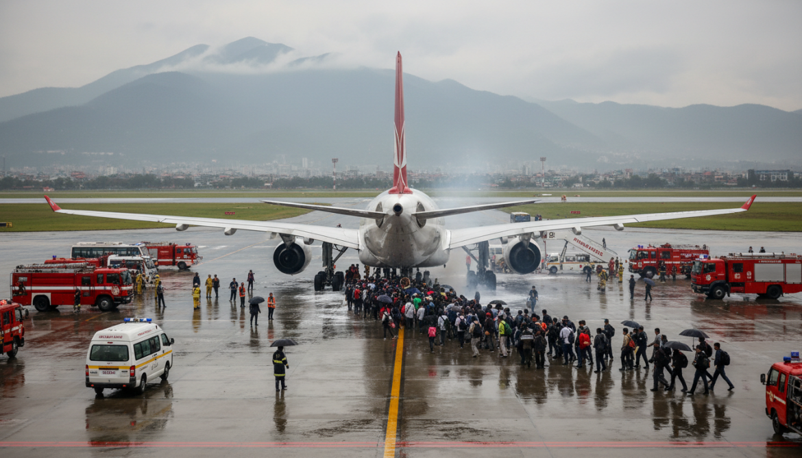 Turkish Airlines Evacuates 288 After Airbus Tire Fire on Landing in Kathmandu
