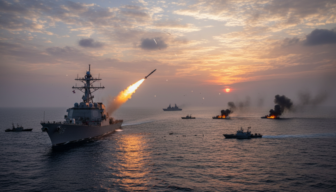 US Navy sinks six Iranian boats in Strait of Hormuz, intercepts missiles