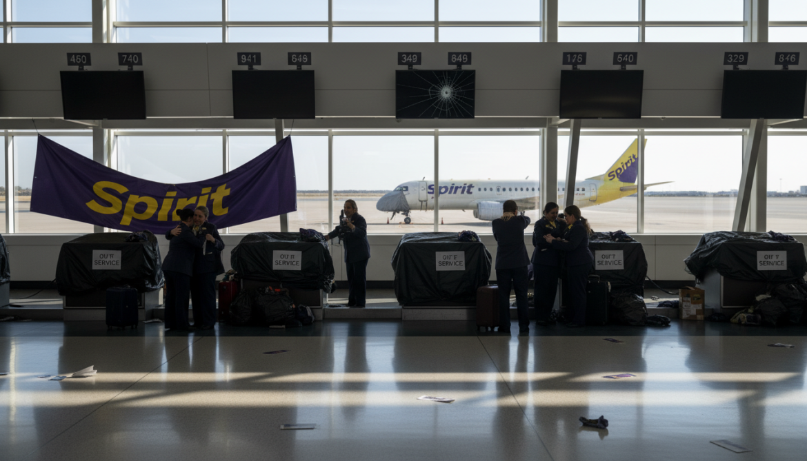 Spirit Airlines shuts down after bailout talks fail leaving 17,000 jobless