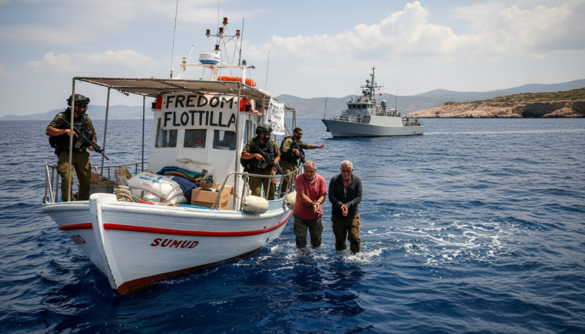 Sumud flotilla intercepted by Israeli forces with two activists detained off Greece