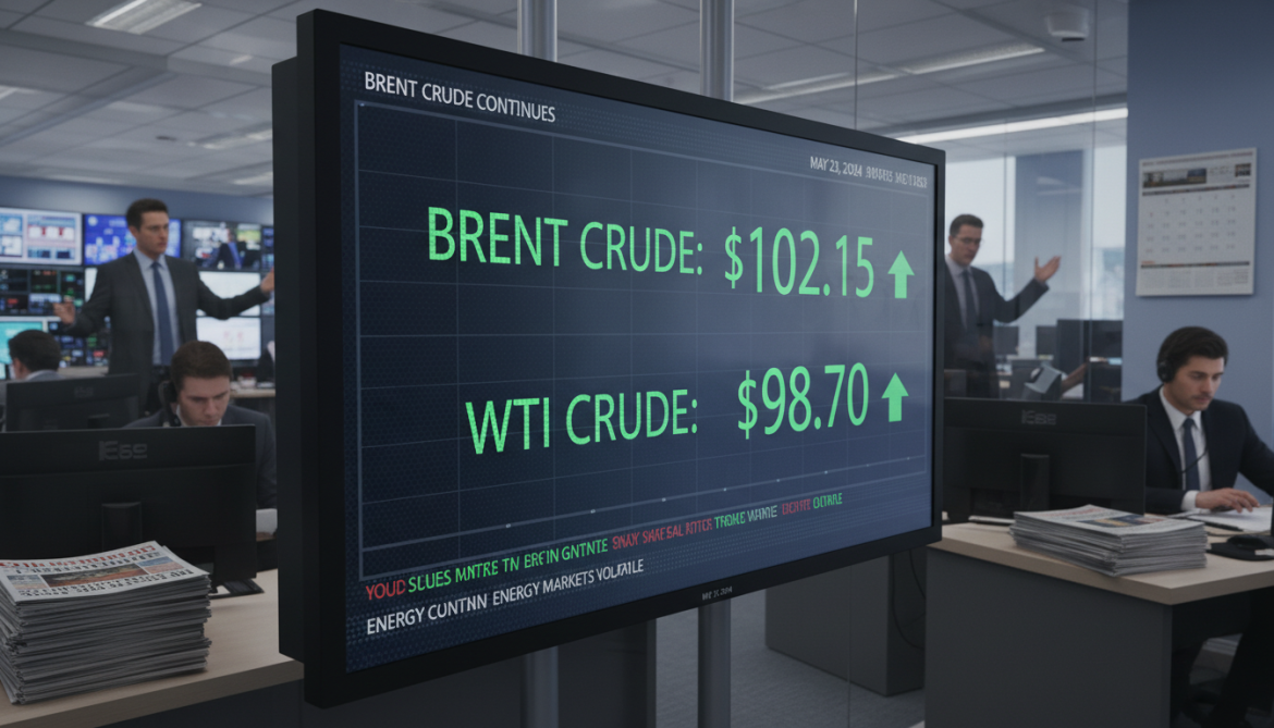 Oil prices climb roughly $1 as Brent tops $102 per barrel