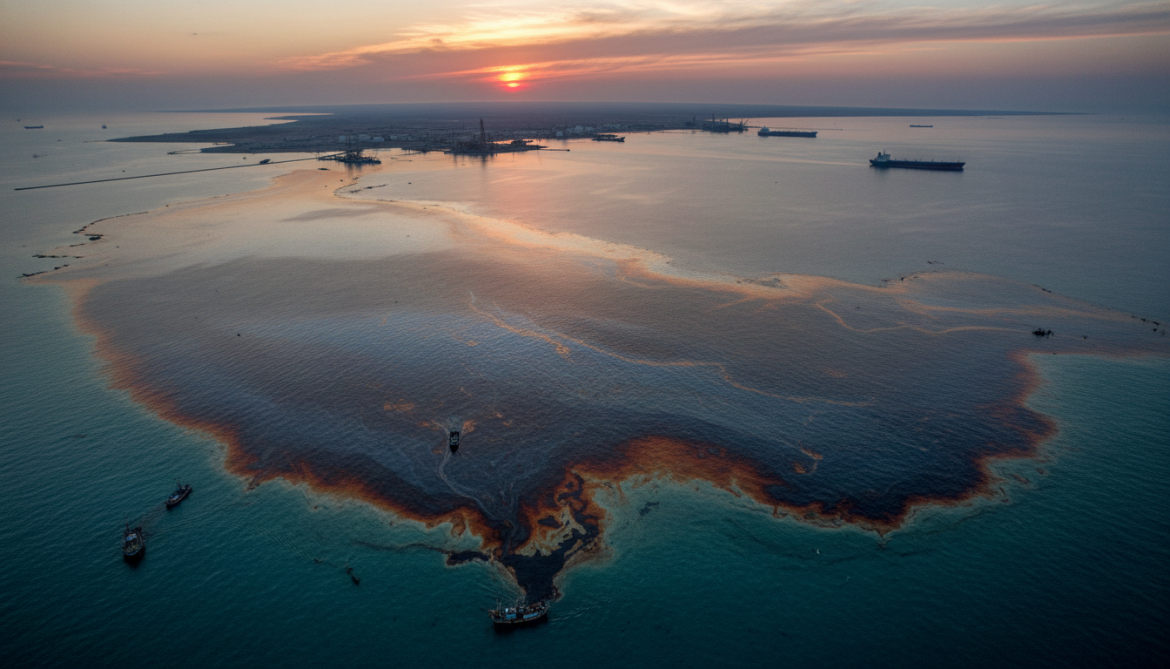 Kharg Island oil spill spreads over 20 square miles, threatens Persian Gulf