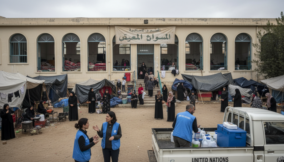 Sidon school shelters displaced Lebanese families as UN warns returns remain blocked