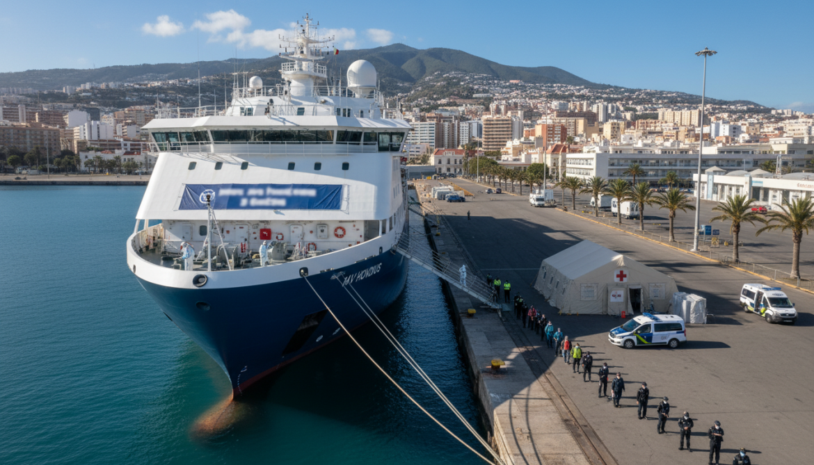 MV Hondius docks in Tenerife after deadly Andes hantavirus outbreak