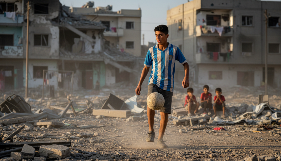 Gaza teen survivor turns to football after family killed in Israeli air strike