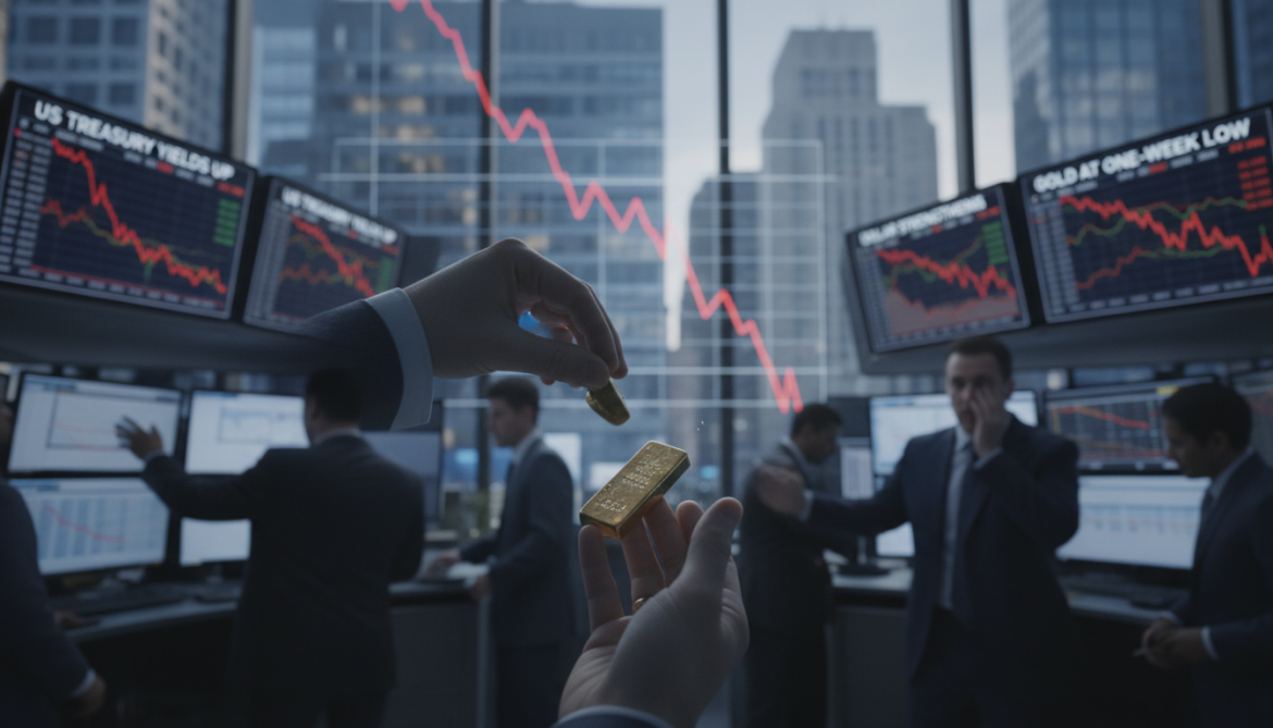Gold plunges to one-week low as US Treasury yields and dollar rise