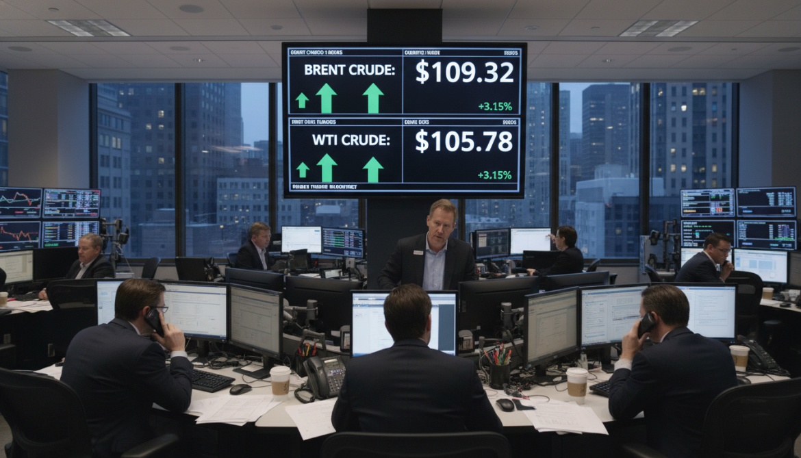 Oil prices surge over 3% as Brent tops $109 and WTI $105