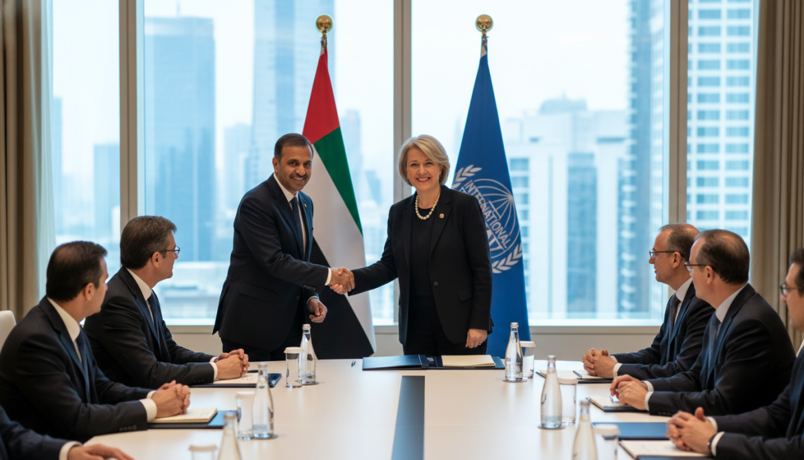 UAE finance minister meets IMF director to deepen economic cooperation