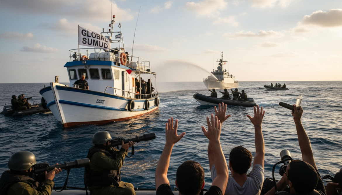 Global Sumud flotilla accuses Israeli navy of firing rubber bullets during interception