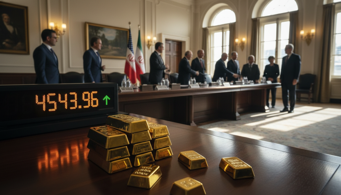 Gold stabilizes at $4,543.96 an ounce as US-Iran peace hopes offset inflation concerns