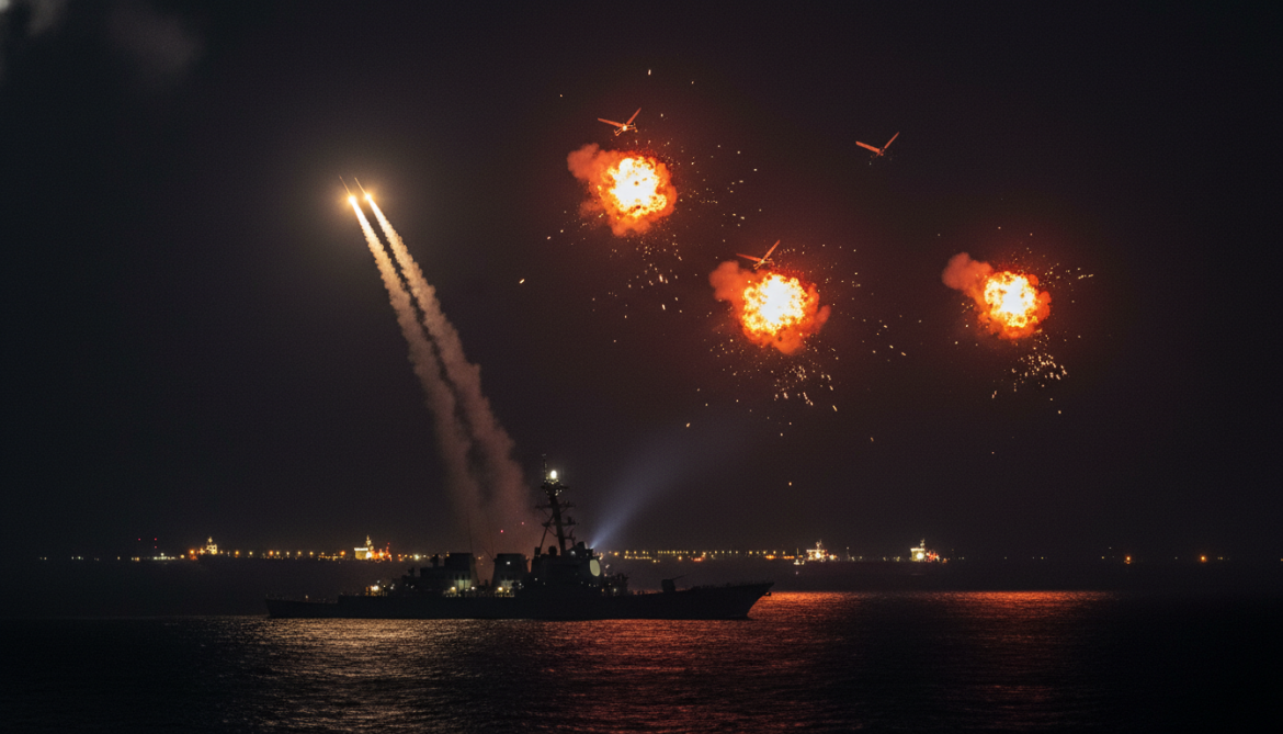 US shoots down four Iranian attack drones over Strait of Hormuz