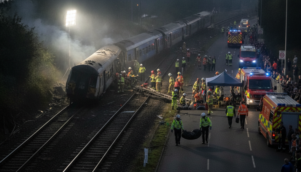 Bedford train crash kills one and injures 89 as crews respond