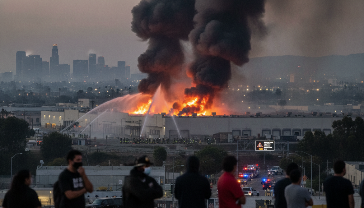 Los Angeles warehouse fire prompts emergency declaration and citywide smoke warnings