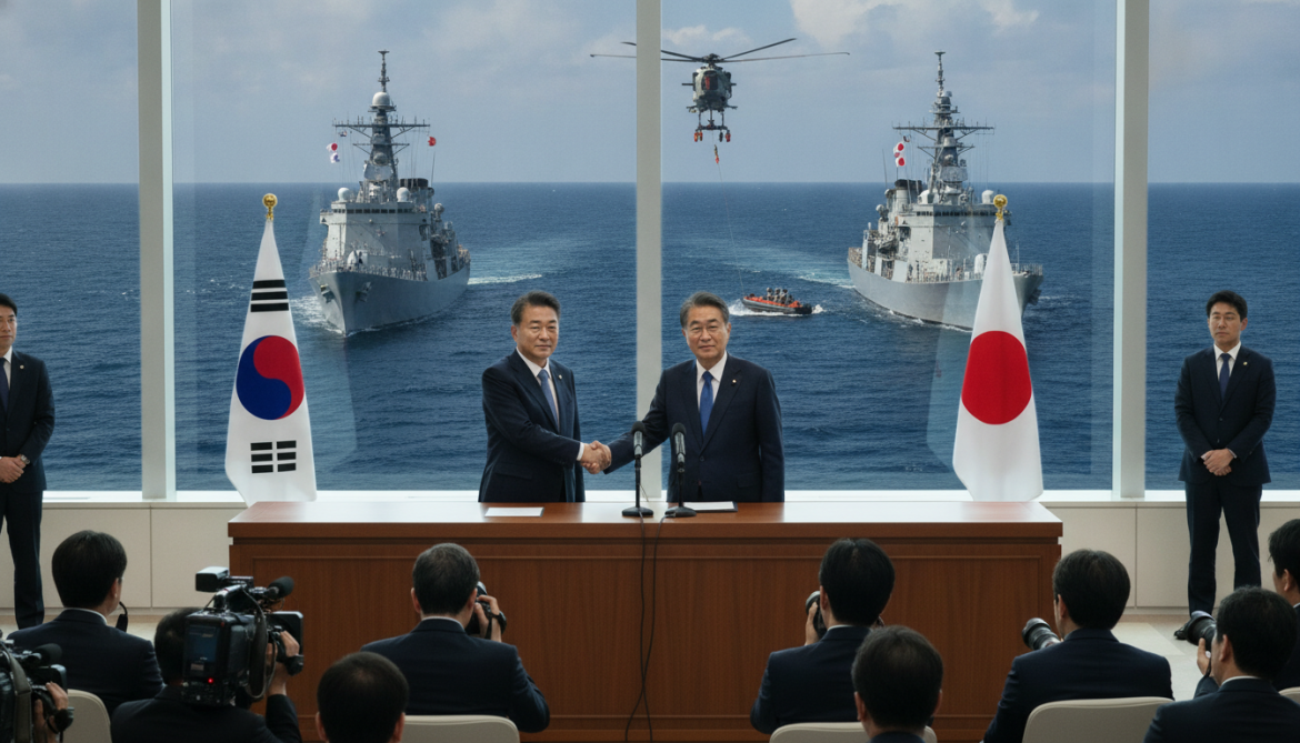 South Korea and Japan confirm denuclearization pledge and resume joint rescue drills