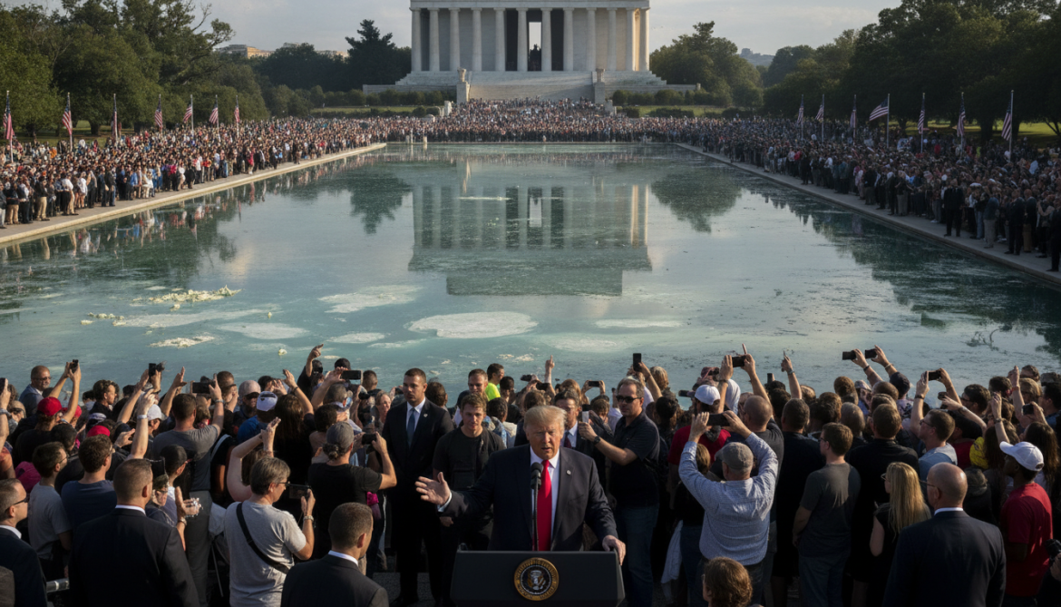 Trump accuses saboteurs of chemically vandalizing Lincoln Memorial Reflecting Pool