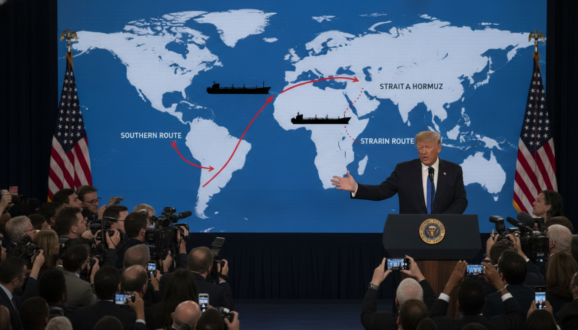 Trump announces oil tankers leaving Strait of Hormuz via southern route