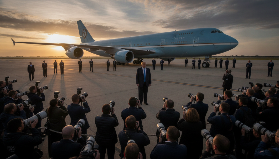 Trump unveils VC-25B Boeing 747-8 set for initial presidential test flights
