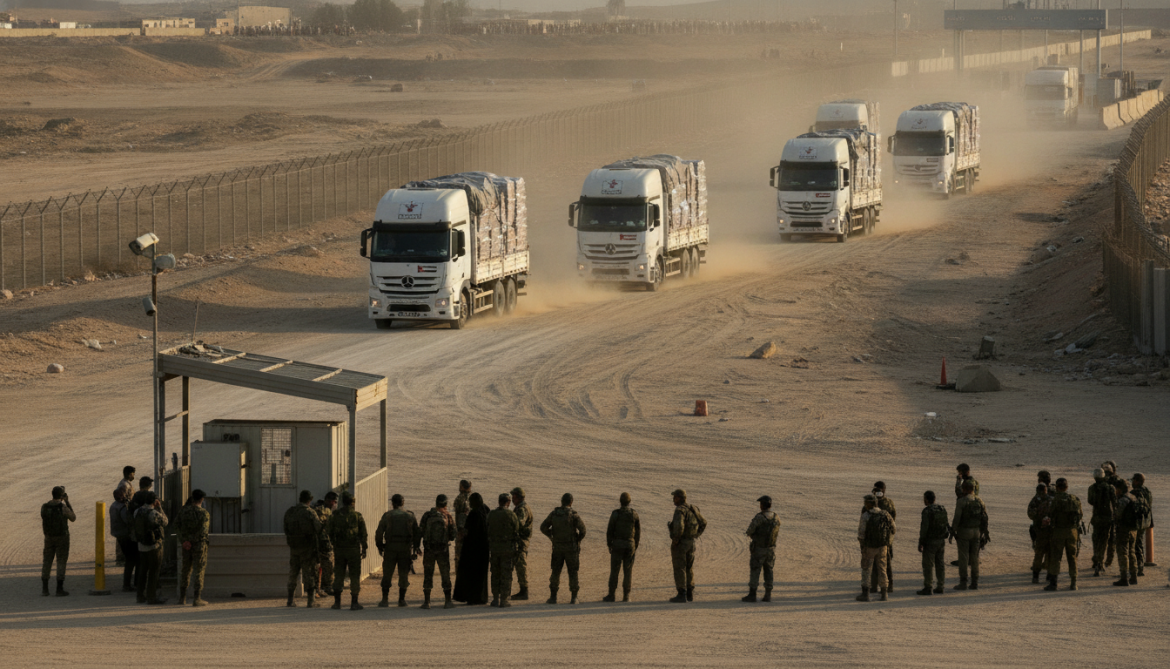 UAE Sends Four Humanitarian Aid Convoys to Gaza Carrying 740 Tonnes