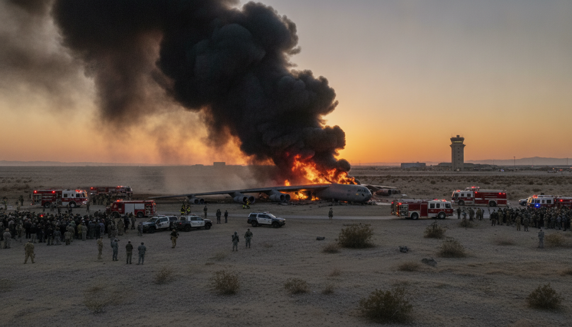 US B-52 Stratofortress crashes after takeoff from Edwards AFB California