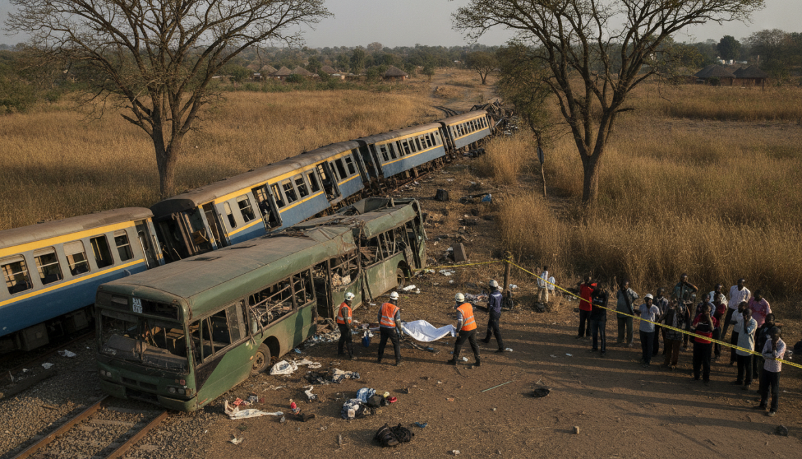 Zimbabwe train-bus collision kills nine including two children
