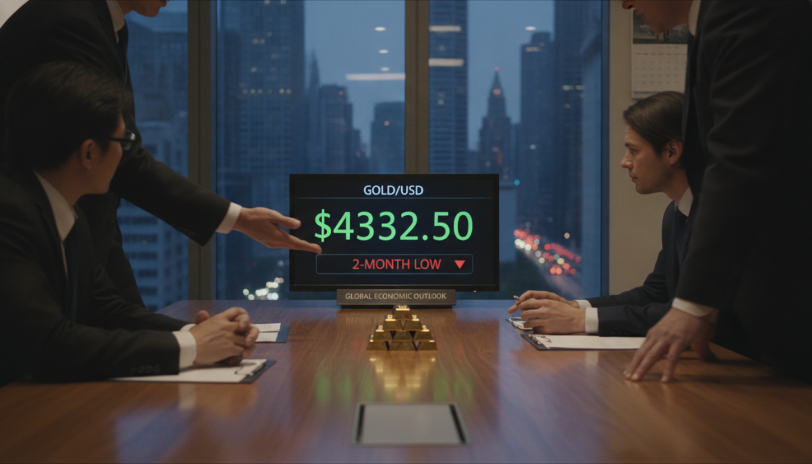 Gold prices hold at $4,332.50 an ounce after two-month low