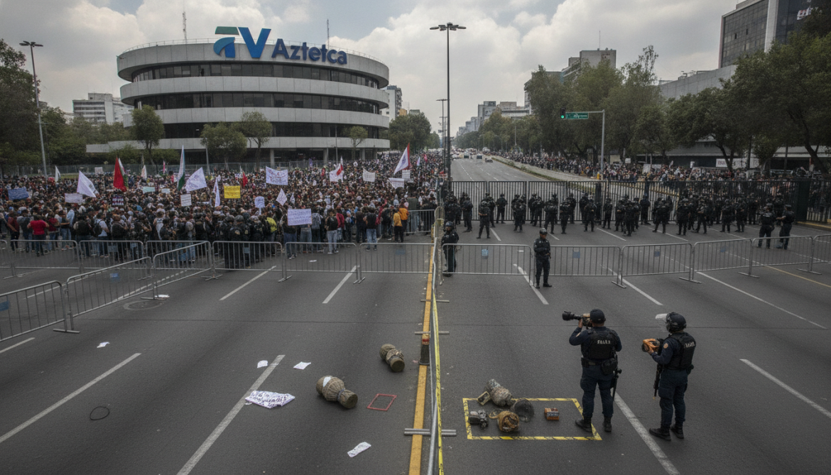Mexico City teachers' protests block access to Azteca, police find 59 explosive devices