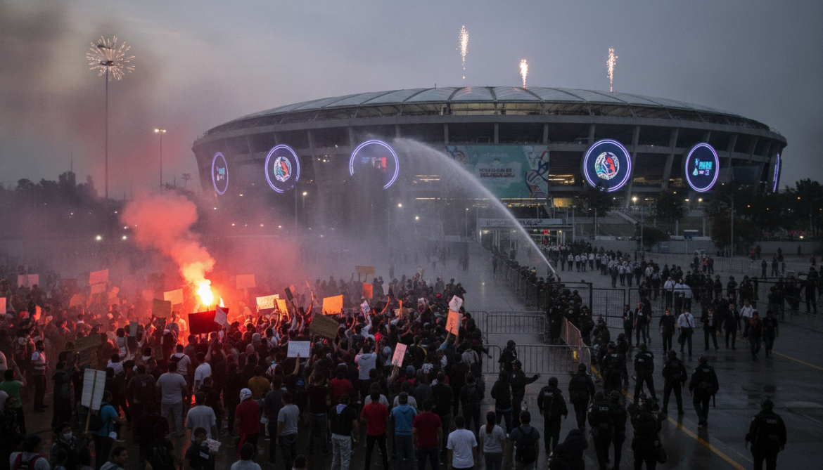 Mexico City protests threaten World Cup opening but fail to halt ceremony