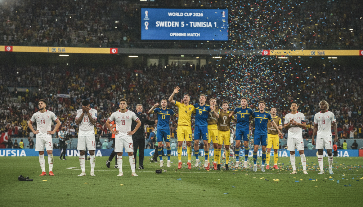 Tunisia suffers heavy 5-1 defeat to Sweden in World Cup 2026 opener