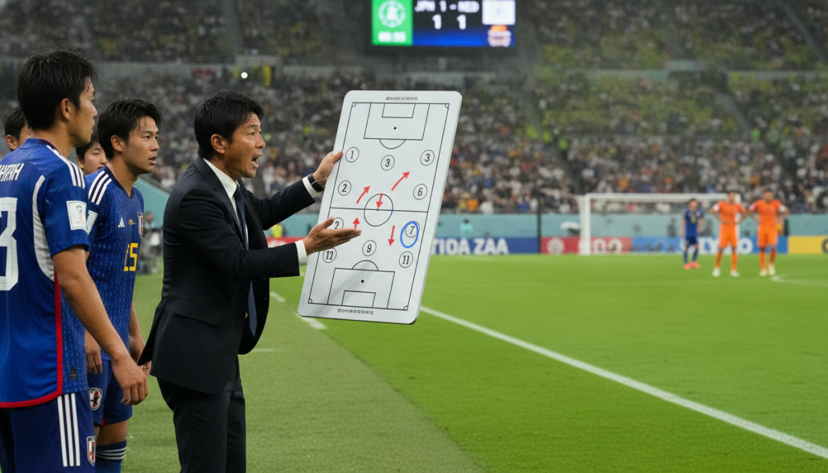 Japan coach Moriyasu deploys numbered tactical board to spark late Netherlands equalizer