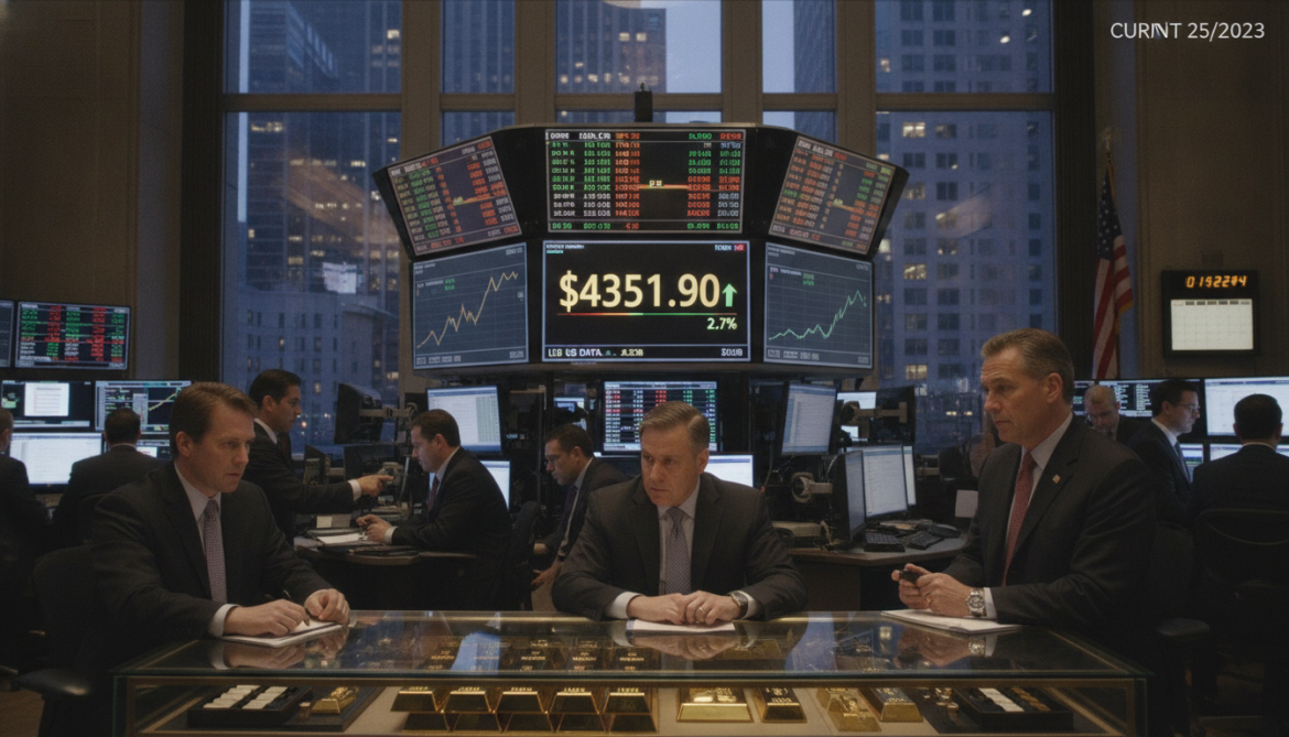 Gold surges 2.7% to $4,351.90 as investors monitor US data