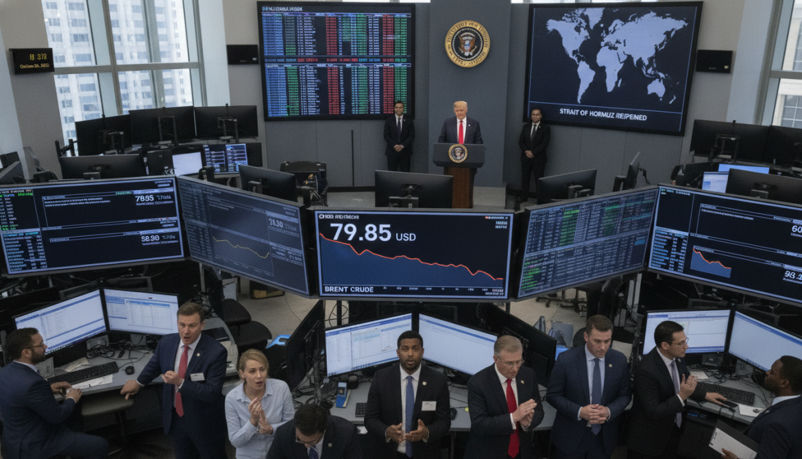 Brent crude drops below $80 after Trump announces Strait of Hormuz reopening