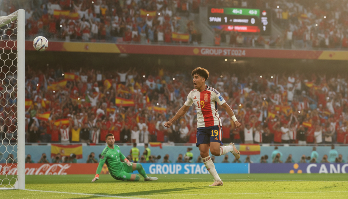 Lamine Yamal becomes second-youngest World Cup debut scorer, gives Spain lead