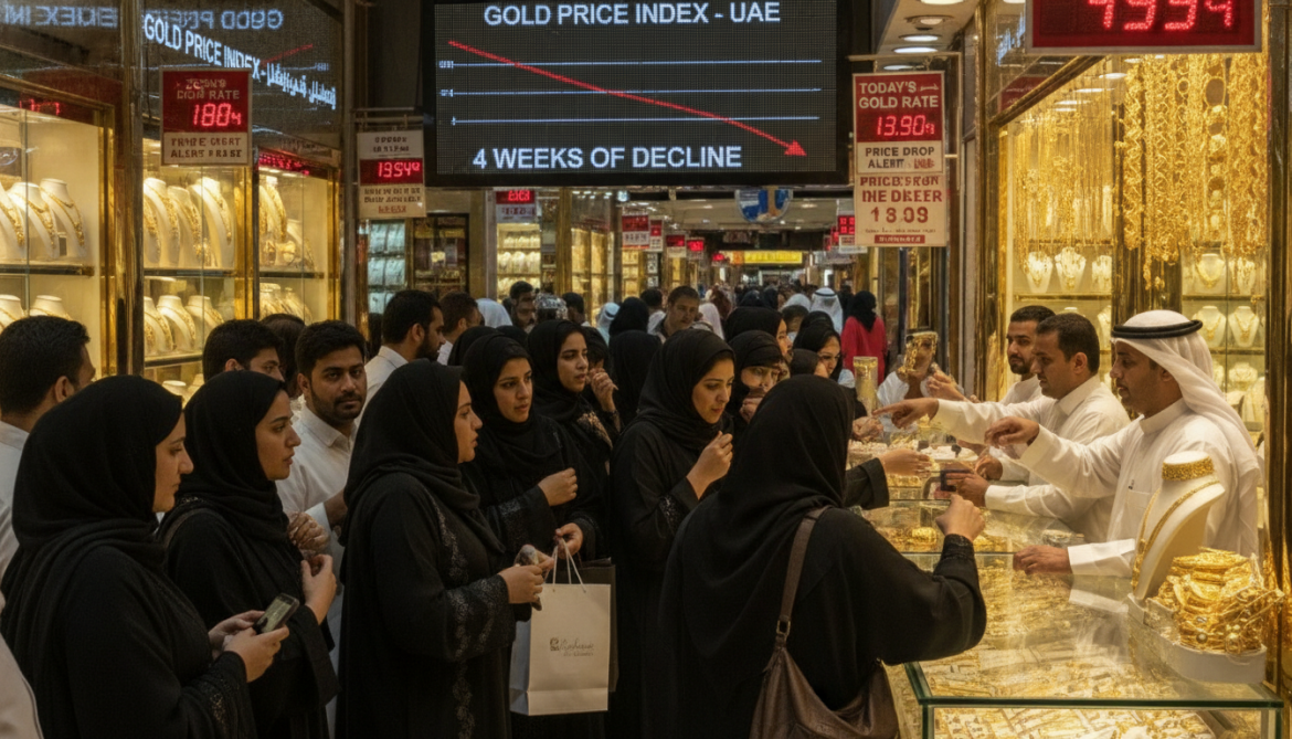 Gold prices in UAE drop sharply for fourth consecutive week boosting sales