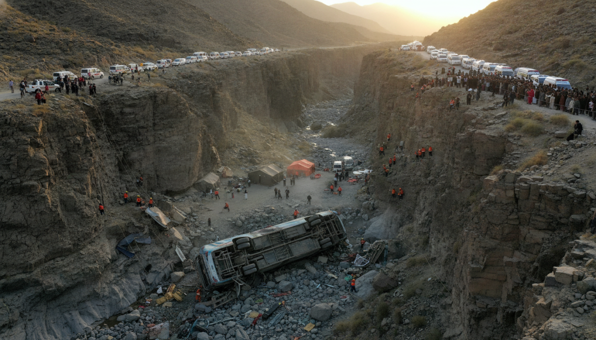 Balochistan bus plunges into gorge, killing 40 and injuring 8