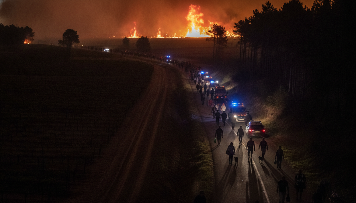 Bordeaux wildfire forces overnight evacuation of more than 10,000 people