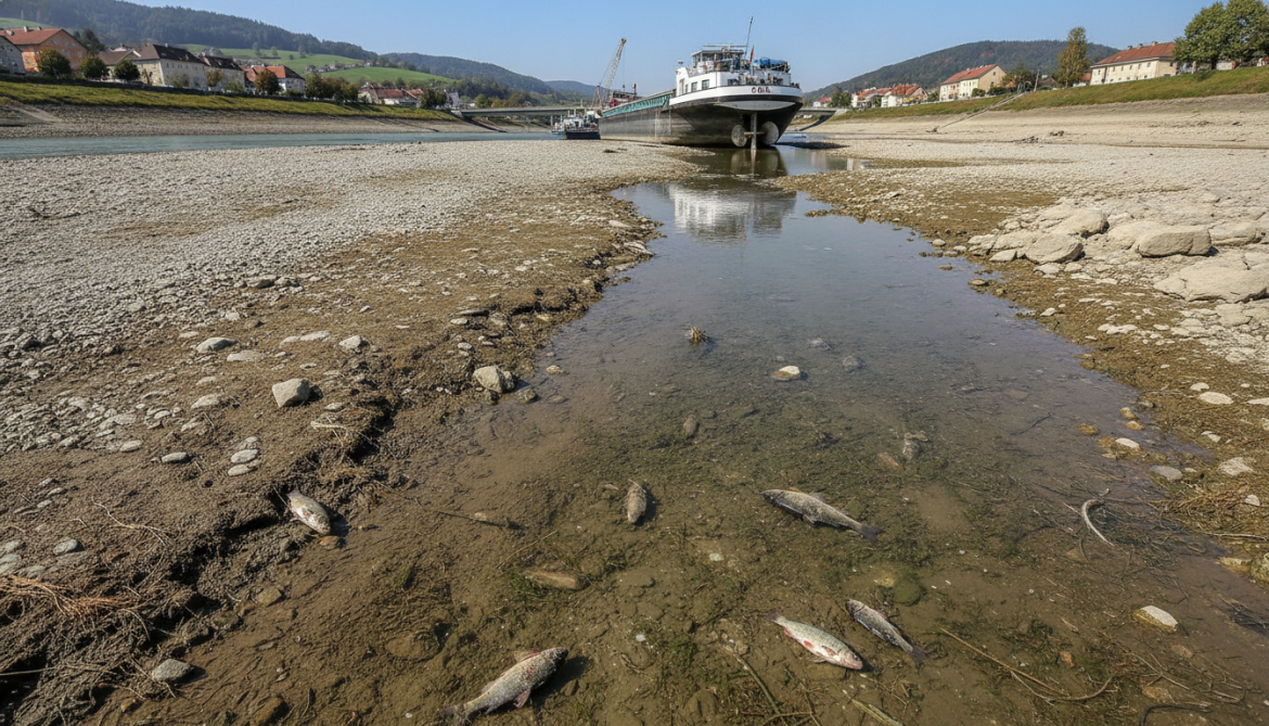 Danube hits record low 110 cm in Austria imperiling fish and shipping