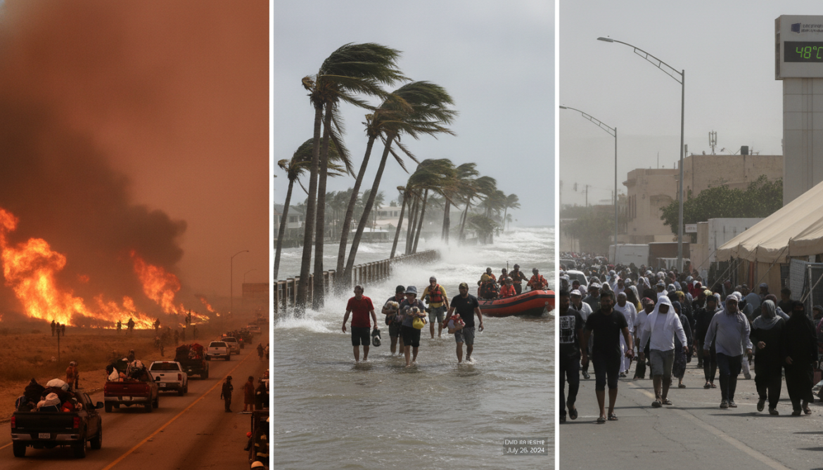 Extreme weather sweeps globe as heatwaves, wildfires and cyclones force evacuations