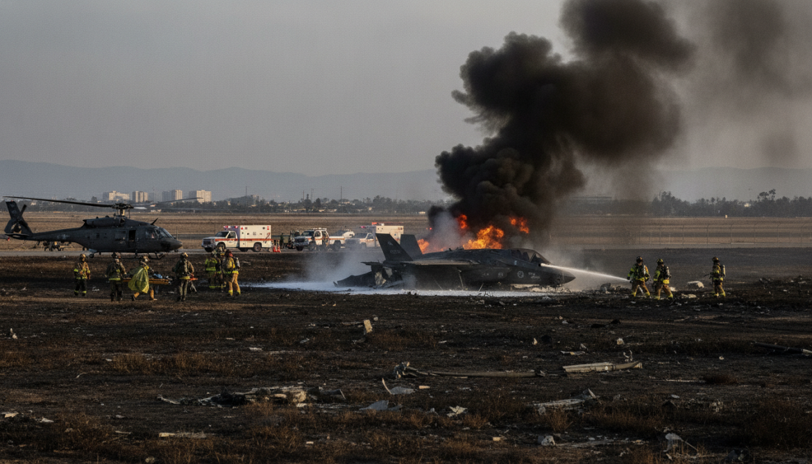 F-35B crashes at Miramar in San Diego as pilot ejects and is recovered