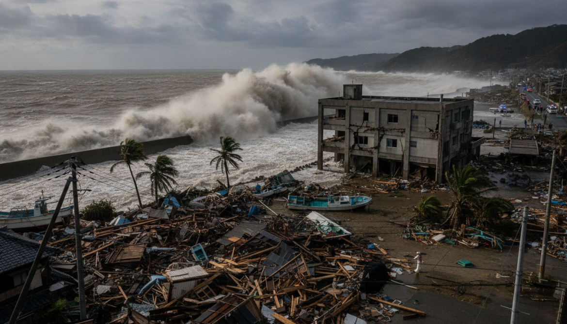 Japan earthquake 7.1 strikes southern coast with highest Shindo 7 and tsunami warning