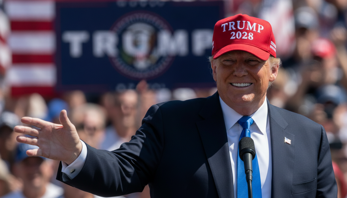 Trump teases third term while wearing Trump 2028 hat despite two-term limit